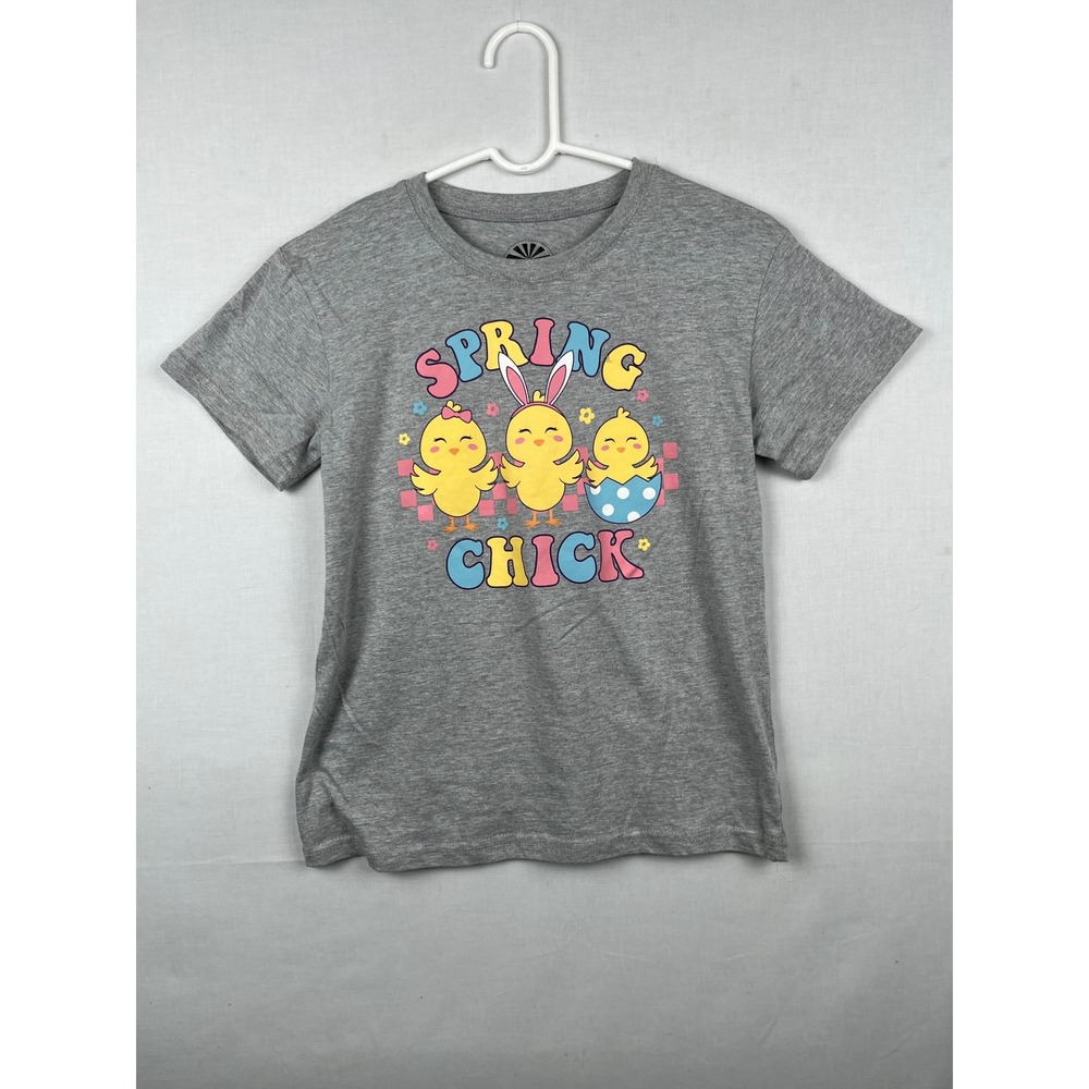 Lost Creek Outfitters Spring Chick Graphic T-Shirt Womens Medium Gray Easter
